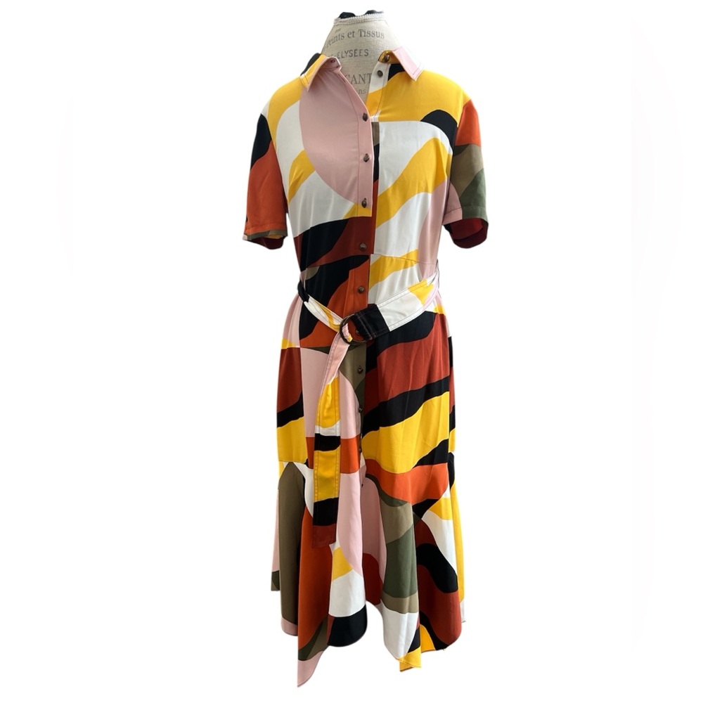 Karl Lagerfeld Paris Colorful Midi Shirt Dress